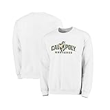Official NCAA Cal Poly Mustangs Men's / Women's Boyfriend Sweatshirt RYLCPO06 - White, Small