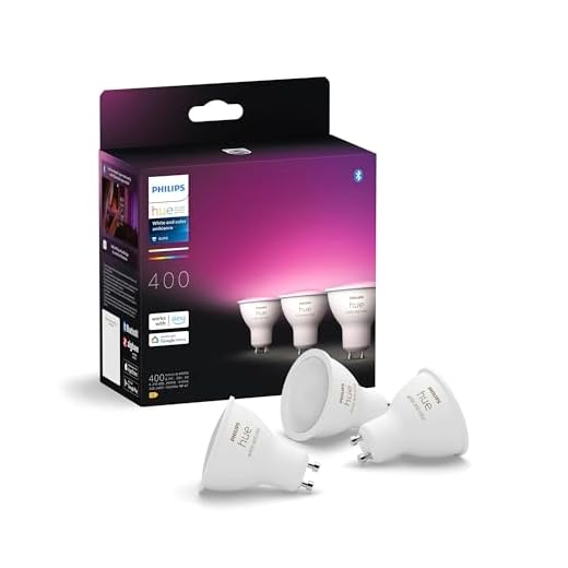 Philips Hue White and Color Ambiance Ampoule LED connectée Pack de 3, culot GU10, 400 lumens, Compatible Bluetooth. Fonctionne avec Alexa, Google Assistant et Apple HomeKit