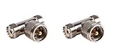 2 Stck. MAAS Koaxialadapter PL T-Verbinder - T-Stück - für alle Funkanwendungen - 50 Ohm