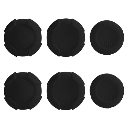 Image of PERFECTSIGHT Thumb Grip Caps for PS5 PS4 Xbox Series X /S Xbox One Switch PRO Controller Steam Deck 6 PCS Soft Rubber 3D Thumbsticks Button Joystick Cover Set, Black 6