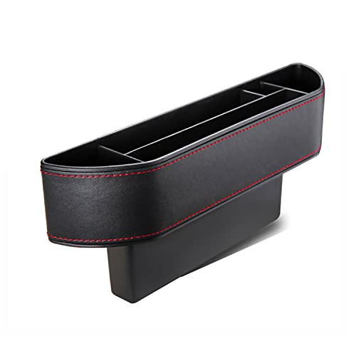 KZKR Organiseur de poche latérale pour siège de voiture, boîte de rangement pour voiture, cuir PU, porte-gobelet pour bouteille, noir Cover