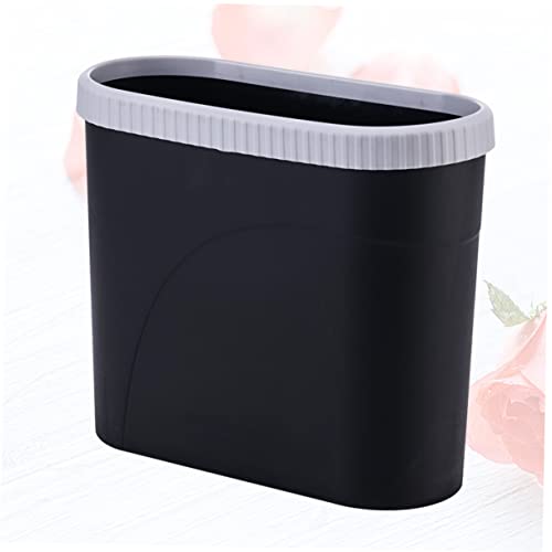 Caneca de basura rectangular negra para cocina y baño miniatura 6