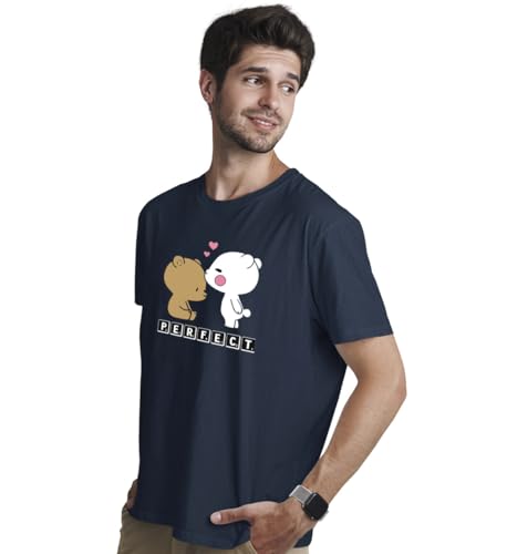 Image of INDISSH Couple Love Printed Matching 100% Cotton Tshirt for Men and Women - CPN-Pair