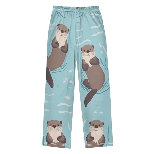 ZZXXB Cute Otters Boys Long Pants Soft Trousers Elastic Waist Kids Lounge Bottoms with Pockets S-XL2