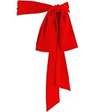 Glitopper Women Chiffon Sash Belt Dress Sash Waist Bridal Wedding Belt 50s Accessories 3'' Wide(Solid Red,Classic Style)