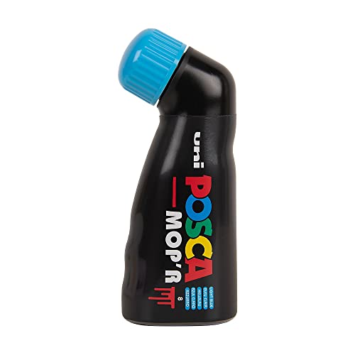 Uni Posca - Marcador De Pintura No Permanente Posca Mop'R Azul Claro En Oferta Uni-Ball 183253 - Marcador Posca Mop'R Pcm-22, Punta De Sello Redonda 3 - 19 Mm, Azul Claro, 1 Pieza, Forma Ergonómica
