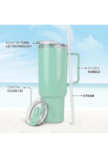 Image of Tumbler with lid and Straw 1800ML Cup Plastic Vacuum Insulated Tumbler for Water, Iced Tea or Coffee 1.2L Office Gym Travelling