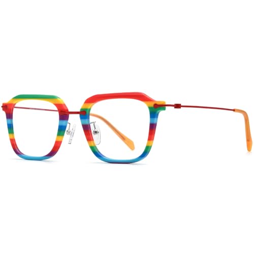 Image of FONEX Acetate Titanium Glasses Frame Men 2024 New Square Eyeglasses Spectacles Eyewear F85843