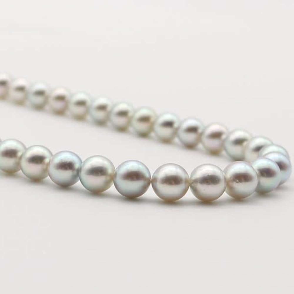 美品 あこや ブルーグレー系 ネックレス 冠婚葬祭 M273 美品 あこや ブルーグレー系 ネックレス 冠婚葬祭 M273 美品 あこや