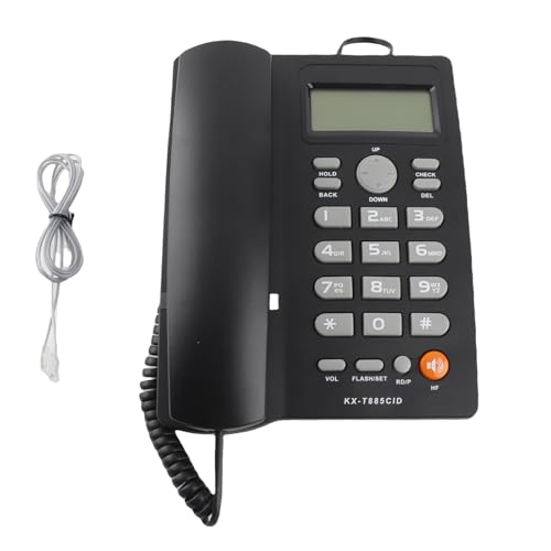 Teléfono fijo con cable, pantalla y función silencio, negro miniatura 1
