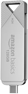 Amazon Basics 128GB USB 3.0 Flash Drive | 80+ Mbps Read Speed | Dual Interface Type-C & USB | High-Speed Data Transfer (Metal)