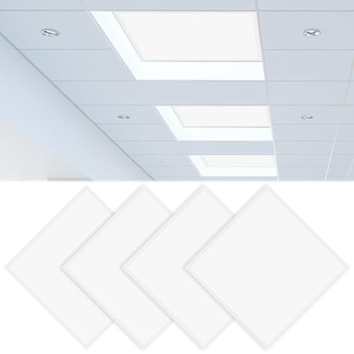 Lot de 4 caches de lumière fluorescente magnétiques pour plafonnier de salle de classe réduisant les reflets agressifs avec filtres LED pour bureau, maison,...