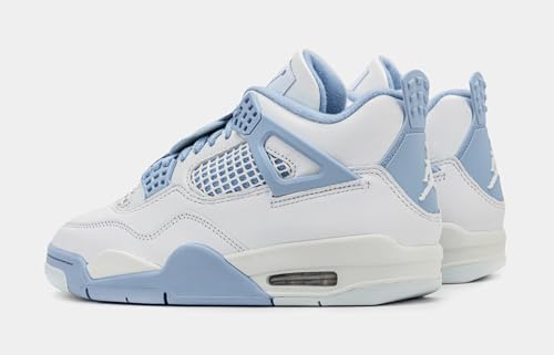 Nike Nike Womens WMNS Air Jordan 4 Retro Running, WHITE/ALUMINUM-BLUE TINT-OIL GREEN, 2.5 UK (5 US)