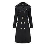 Damen Windjacke Lange Taille Baumwolle Fashion Jacke Langarm Revers