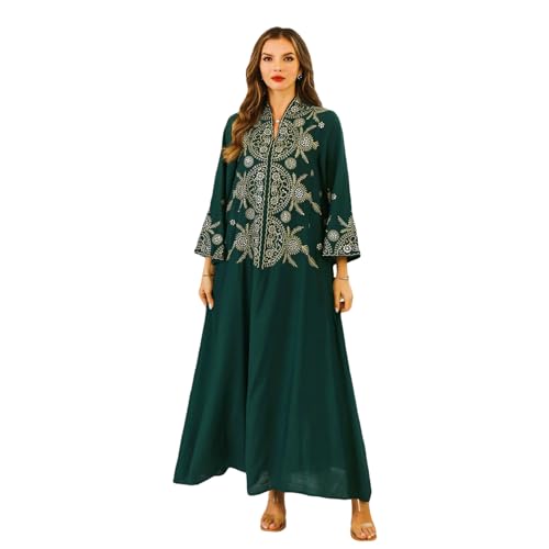 Abaya femme pour la fête de mariage et les célébrations du ramadan à imprimé floral complexe