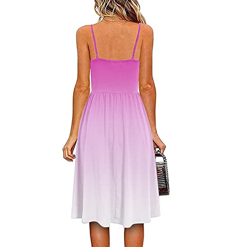 Qufech Wedding Guest Dresses For Women Plus Size, Dress Cheap Dresses Dresses Casual Summer Spaghetti Strap Tank Sleeveless Beach Dress A Line Loose Sundress Long Women's Maternity (Xl, 2-Pink) #TOP3
