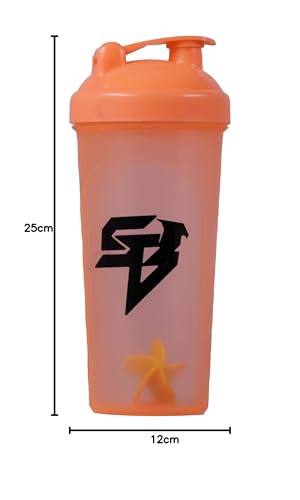 Image of Steelbird Super 700ml: High-Performance Gym Protein Shaker Bottle - Boost Your Workout! (Orange)