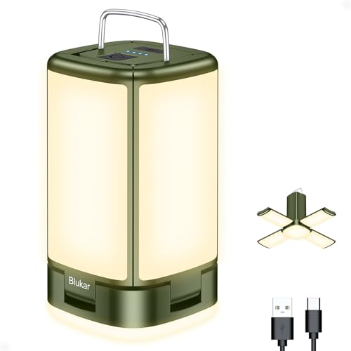 Blukar LED Campinglampe, Superhell 116 LEDs Camping Laterne mit 7 Lichtmodi, USB C Wiederaufladbare 10+ Std. Betriebsdauer Multifunktional Notfallleuchte Zeltlampe für Camp, Wandern-Olivgrün