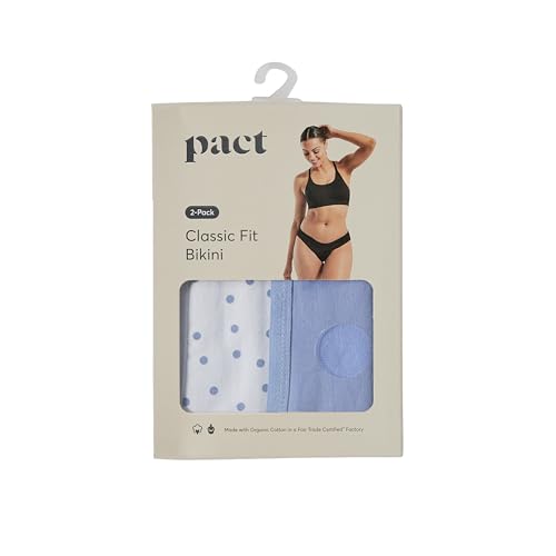 Image of Pact Women's Organic Cotton Bikini Underwear, Classic Fit Panties with High Cut Leg
