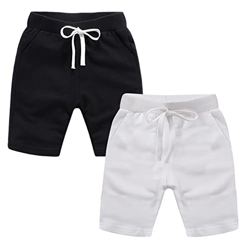 Girls Boys 2 Pack Running Cotton Shorts Kids Athletic Beach Short Pants
