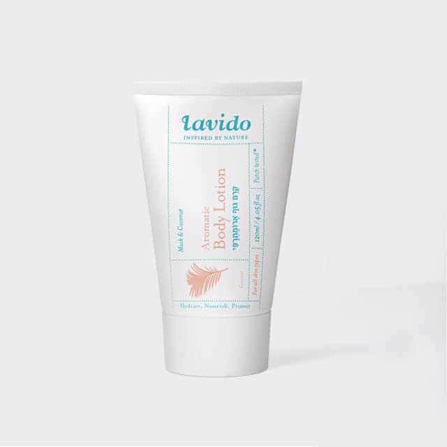 Lavido - Natural Aromatic Body Lotion | Clean, Non-Toxic Skincare (Musk & Coconut, 4.05 fl oz | 120 ml)