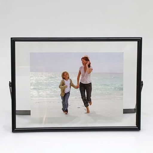 LEEMASING Marco de fotos flotante de metal y cristal, para el día de San Valentín, boda, hogar u oficina, apto para fotos de 7 x 5 pulgadas (negro, 7 x 5 pulgadas) | Ya disponible en tu tienda friki favorita! En mundofriki.es!