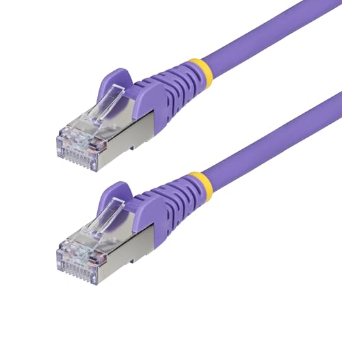 StarTech 1ft Cat6a Snagless Ethernet Cable, S/FTP, 100W PoE++, LSZH, Purple
