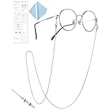 [Waardist] 認定眼鏡士が監修 メガネチェーン ステンレス製 メガネストラップ グラスコード マスクチェーン マスクストラップ 首掛け 置き忘れ防止 サングラス 老眼鏡 メンズ レディース (シルバー)