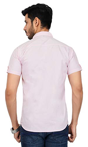 Image of U-TURN Men's Cotton Solid Half Sleeve Shirt
