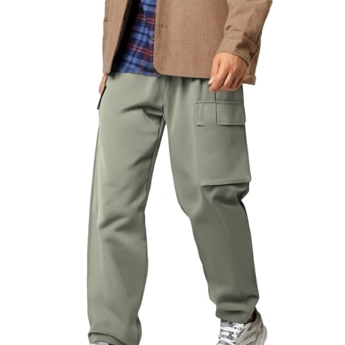 SUWBMHWE ??Men's Relaxed Fit Carpenter Jeans Heavy Duty Work Denim Hammer Loop Double Knee Medium Wash Blue & Dark Stone??