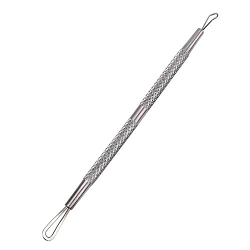 DANDANdianzi De Acero Inoxidable de la espinilla espinillas del acné Anillos Doble presión Extractor Tool Cover