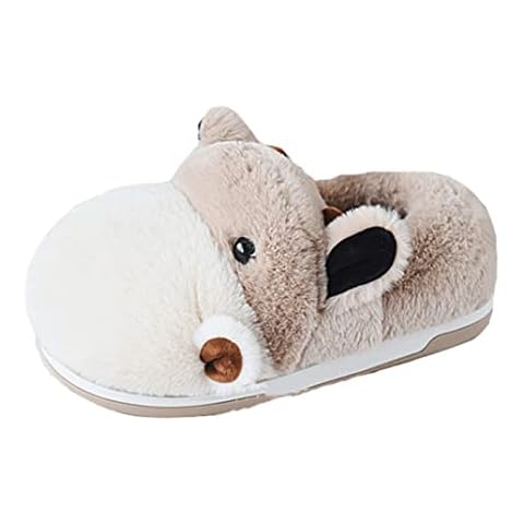 Women's Slippers Cute Cattle Slippers Cartoon Slippers Animal Slippers Winter Slippers Warm Slippers Home Slippers Furry Slippers (8.5/9, Brown shoe, numeric_8_point_5) Cover