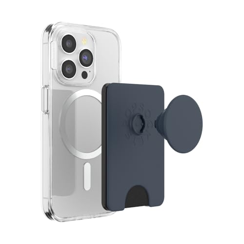 Image of PopSockets Phone Wallet for MagSafe, Phone Card Holder with Grip, Navy Blue - Navy