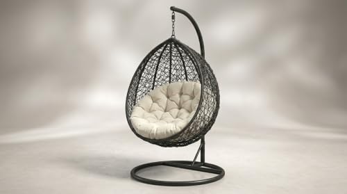 Image of Universal Furniture Single Seater Swing Chair with Stand, Cushion and Hook (Rattan)