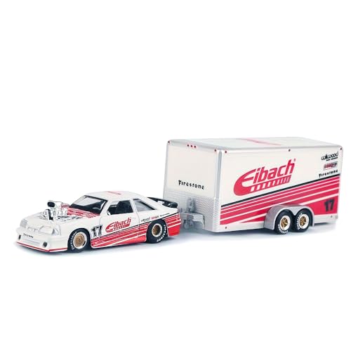 Auto a escala 1:64 1993 SVT Cobra con remolque cerrado miniatura 1