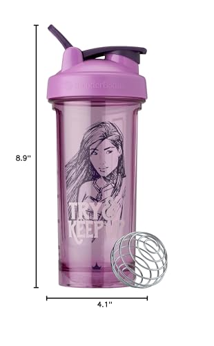 Image of BlenderBottle Disney Princess Shaker Bottle Pro Series, Perfect for Protein Shakes and Pre Workout, 28-Ounce, Try To Keep Up, Pocahontas