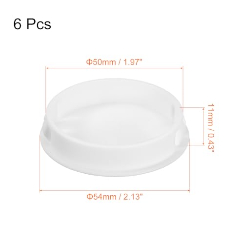 Image of uxcell 50mm /1.97 inch Plastic Hole Plugs, 6Pcs Flush Type Panel Round Snap in Fastener Knockout Locking Plugs for Furniture Insert End Caps Panels, White