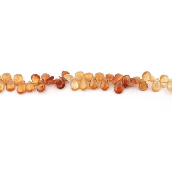 Hessonite Side drill Briolettes perles poires facettées pour fabrication bijoux DIY