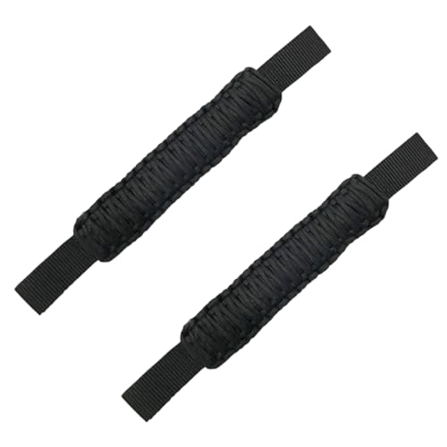 GAOLAOSY 2PCS Car Headrest Grab Handles, Heavy-Duty Roll Bar Paracord Grip Handles, Nylon Hand-Woven Vehicle Inner Handle Accessories for Cars SUVs Trucks Pickups (Black)