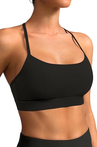 Padded Y-Back Sports Bra for Women - Racerback Low Impact Spaghetti Strap for Yoga Workout Top4
