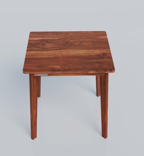 Image of DRIFTINGWOOD Liana 2-Seater Sheesham Wood Dining Table Set � in Natural Honey Finish with Table & 2 Cushioned Chairs � Ideal for Small Kitchens & Compact Living Spaces � Assembly Required (Beige)