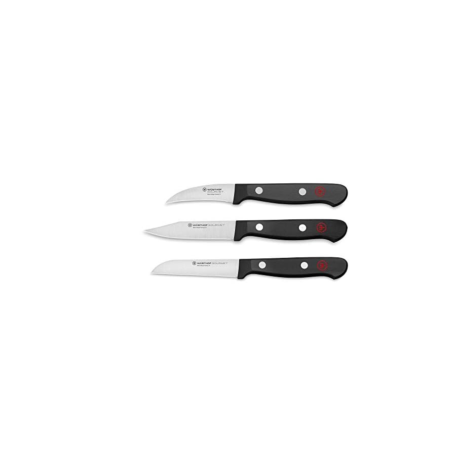 WÜSTHOF Gourmet 3-Piece Paring Knife Set, Black