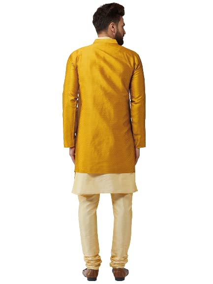 Image of SOJANYA Men's Silk Blend Solid Kurta & Pyjama Set