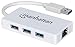 Price comparison product image Manhattan USB-A 3-Port Hub with Gigabit Ethernet Adapter, 3x USB-A Ports, 5 Gbps (USB 3.2 Gen1 aka USB 3.0), 1x Ethernet 10/100/1000Mbps network, RJ45, SuperSpeed USB, White, 3 Year Warranty, Blister