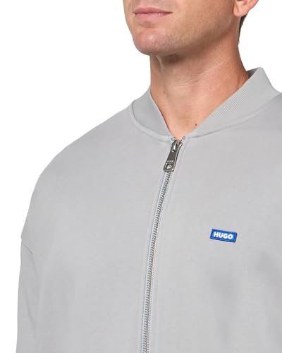 Image of HUGO Men's Twill French Terry Zip Up Bomber Sweatshirt