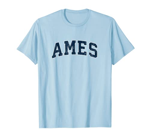 Ames Iowa IA Vintage Diseño Deportivo Diseño Marino Camiseta
