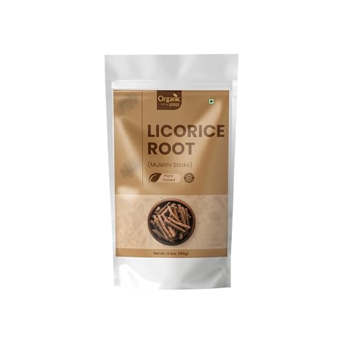 Organic Spree Licorice Root (Mulethi Sticks) | Glycyrrhiza glabra Yashtimadhu | 5.3 oz (150 gm) | Herbal Support for Clear Voice Smooth Digestion & Daily Wellness* | GMP Certified