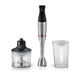Bosch - Batidora ErgoMaster, Serie 6, 1200 W, QuattroBlade System Pro, Accesorios incluidos, Acero inoxidable, MSM6M830