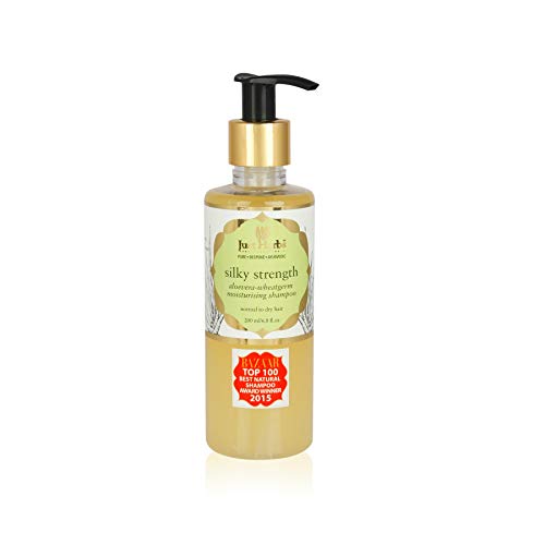 Image of Just Herbs Ayurvedic Silky Strength Anti Dandruff & Hairfall Shampoo For Men & Women - Suitable For Dry Hair Scalp, Sulphate & Paraben Free 200 ml