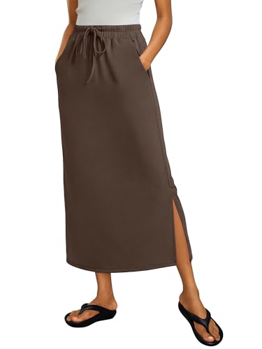 Image of ANRABESS Casual Maxi Skirts for Women, High Waist, Summer, Drawstring, Ideal for Daily Wear, Office & Weekend Outings 2026